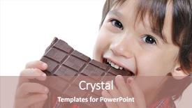  Presentation with chocolate - PPT theme consisting of very cute kid with chocolate background and a coral colored foreground