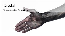  Presentation with dirt dirt texture dirty - Presentation design enhanced with very dirty hand towards white background and a white colored foreground