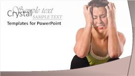  Presentation with unhappy - Presentation theme with very-discouraged-unhappy-young-woman background and a white colored foreground