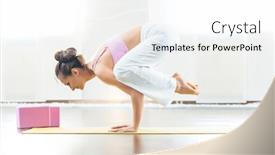  Presentation with crow - PPT theme with very-fit-yoga-instructor background and a white colored foreground