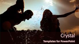  Presentation with splashing - Presentation theme with very free in the sunset background and a wine colored foreground