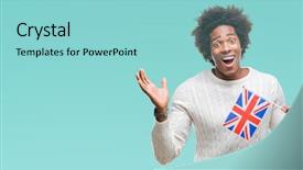  Presentation with unit rates uk flag - Slides with very happy and excited win background and a  colored foreground