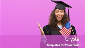  Presentation with united states flag - PPT layouts consisting of very happy and excited win background and a  colored foreground