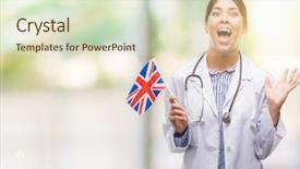  Presentation with united kingdom - Amazing PPT theme having very happy and excited win backdrop and a soft green colored foreground