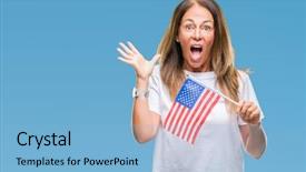  Presentation with middle america - Cool new slides with very happy and excited win backdrop and a  colored foreground