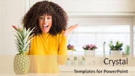  Presentation with tropical fruit - Beautiful PPT layouts featuring very happy and excited winner backdrop and a lemonade colored foreground