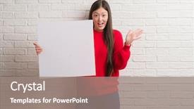  Presentation with brick wall - Cool new presentation design with very happy and excited winner backdrop and a gray colored foreground