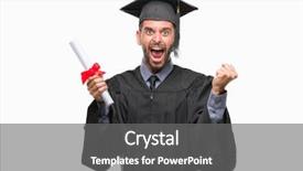  Presentation with holding hands - PPT theme with very happy and excited winner background and a  colored foreground