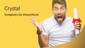  Presentation with holding hands old young - Colorful presentation design enhanced with very happy and excited winner backdrop and a  colored foreground