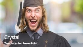  Presentation with long hair man - Presentation having very happy and excited winner background and a dark gray colored foreground