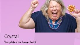  Presentation with victory - Slides with very happy and excited winner background and a lavender colored foreground