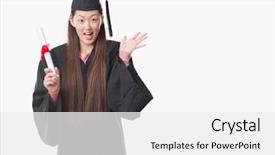  Presentation with holding hands - PPT theme consisting of very happy and excited winner background and a  colored foreground