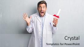  Presentation with hands holding - Presentation theme consisting of very happy and excited winner background and a light gray colored foreground