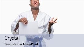  Presentation with generational african american culture and food - PPT theme enhanced with very happy and excited winner background and a  colored foreground