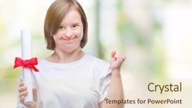  Presentation with hands down - Beautiful presentation design featuring very happy and excited winner backdrop and a cream colored foreground