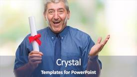  Presentation with cross and holding hands - Slides having very happy and excited winner background and a  colored foreground