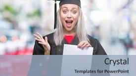  Presentation with hands holding - Slides having very happy and excited winner background and a  colored foreground