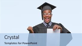  Presentation with hands holding - Presentation theme consisting of very happy and excited winner background and a  colored foreground