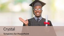  Presentation with african american - Theme with very happy and excited winner background and a  colored foreground