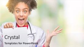  Presentation with holding hands - Amazing theme having very happy and excited winner backdrop and a sky blue colored foreground