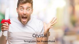  Presentation with holding hands - Cool new slides with very happy and excited winner backdrop and a  colored foreground