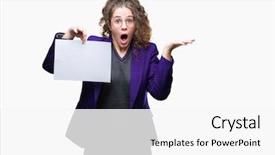  Presentation with happy young student girl holding - Beautiful slides featuring very happy and excited winner backdrop and a  colored foreground