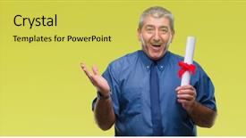  Presentation with hands holding - Audience pleasing presentation theme consisting of very happy and excited winner backdrop and a  colored foreground