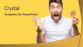  Presentation with sweet - Amazing presentation theme having very happy and excited winner backdrop and a yellow colored foreground