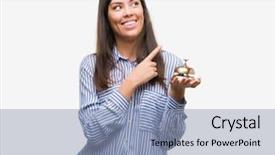  Presentation with accor hotel - Audience pleasing PPT layouts consisting of very happy pointing with hand backdrop and a light blue colored foreground