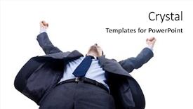  Presentation with successful - Presentation theme consisting of very happy successful gesturing business background and a white colored foreground