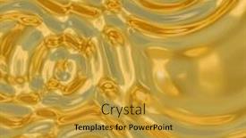  Presentation with molten - Presentation design consisting of very large rendered illustration of ripples in molten gold background and a gold colored foreground