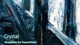  Presentation with abstract art oil painting - Amazing slide deck having very large scale original abstract backdrop and a navy blue colored foreground