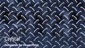  Presentation with diamond plate - Audience pleasing presentation theme consisting of very large sheet of black diamond or tread plate backdrop and a ocean colored foreground