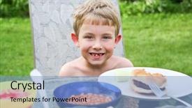  Presentation with development - Slide set having very loose front tooth background and a light blue colored foreground