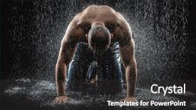  Presentation with rain - PPT theme having very muscular handsome athletic man background and a dark gray colored foreground