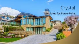  Presentation with vancouver - Presentation theme having very neat and colorful home with gorgeous outdoor landscape in suburbs of vancouver canada background and a light blue colored foreground