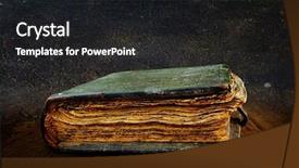  Presentation with old book - Slides having very old book the end background and a dark gray colored foreground