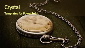  Presentation with rough - Presentation theme consisting of very old clock with chain background and a tawny brown colored foreground