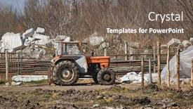  Presentation with tractor - Slide deck with very-old-rusty-tractor background and a gray colored foreground