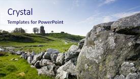  Presentation with rural - Slide set having very old stone wall background and a sky blue colored foreground