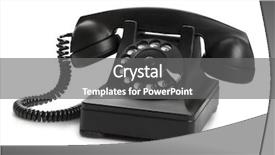  Presentation with old telephone - Amazing slide set having very old telephone 1937 on white background backdrop and a gray colored foreground