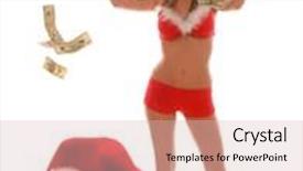  Presentation with caution - Beautiful presentation design featuring very sexy mrs santa claus throws caution and her money to the wind when she accepts the high cost of christmas backdrop and a lemonade colored foreground