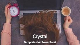  Presentation with overworked - Audience pleasing PPT layouts consisting of very tired overworked female slepping backdrop and a tawny brown colored foreground