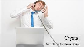  Presentation with unhappy - Presentation theme featuring very-unhappy-business-man background and a  colored foreground