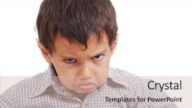  Presentation with angry kid - Colorful presentation theme enhanced with very very angry kid great backdrop and a soft green colored foreground