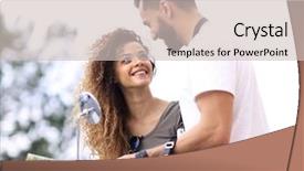  Presentation with traditional mode old vespa scooter - Amazing presentation theme having vespa - couple riding motor scooter backdrop and a soft green colored foreground