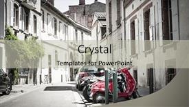  Presentation with old soho street - Audience pleasing presentation consisting of vespa - street view in old center backdrop and a  colored foreground