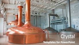  Presentation with beer - Amazing slide set having vessel - brewing production - metal beer backdrop and a coral colored foreground