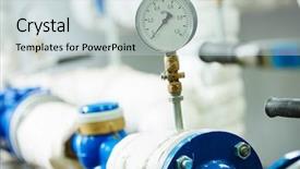  Presentation with boiler - Beautiful theme featuring vessel - manometer in boiler room backdrop and a sky blue colored foreground