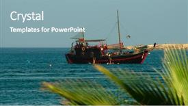  Presentation with sailing ship - Colorful presentation enhanced with vessel - old sailing ship view backdrop and a light blue colored foreground